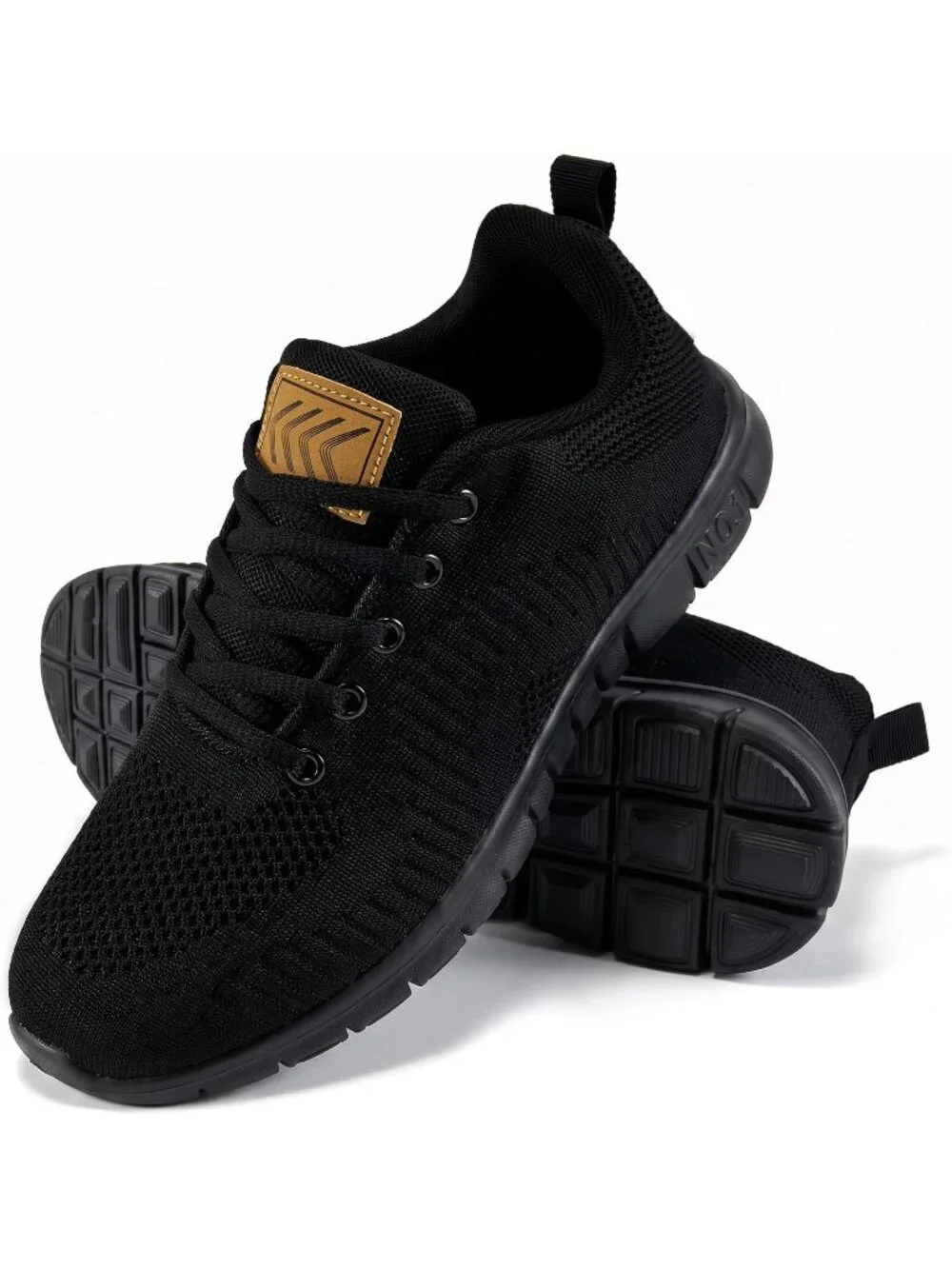 Women's All Black Lightweight Non Slip Comfortable Breathable Pull On Sneakers